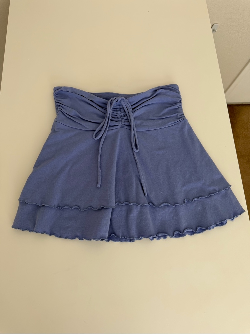 wild fable Periwinkle Ruched Drawstring Layered Skater Skirt
